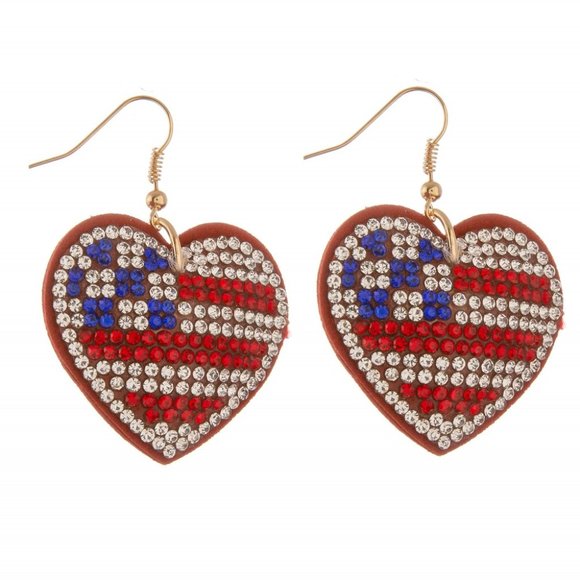 One Blessed Nana Jewelry - NWT *BOUTIQUE*  USA HEART DROP EARRINGS